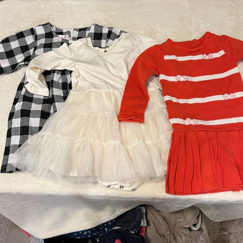 Gymboree Old Navy Girls Dress Lot Holiday Plaid Tutu Sweater 18-24 Months